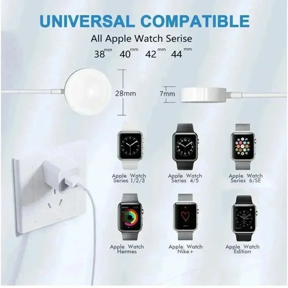 Articona Fast Charger‎ Magnetic 6.6 Ft Cable USB Block For Apple iWatch 1-9 & SE